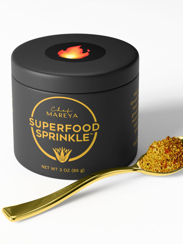 Superfood Sprinkle Gift Box with Two Tins and Golden Spoon